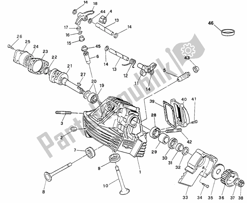 Wszystkie części do Pionowa G? Owica Cylindra Ducati Supersport 400 SS 1995